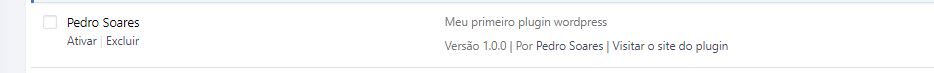 Plugin wordpress meu primeiro  plugin
