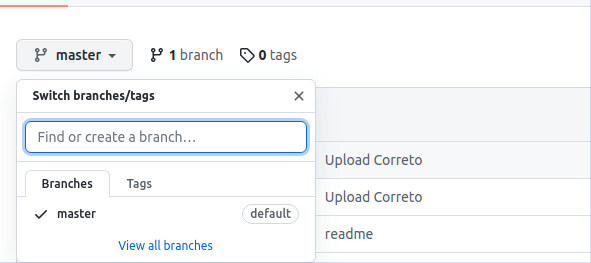 Exemplo de branch no github